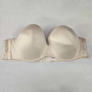 Cacique Women Bra 44D Ivory Multiway‎ Lined Underwire Nylon Spandex NO STRAPS